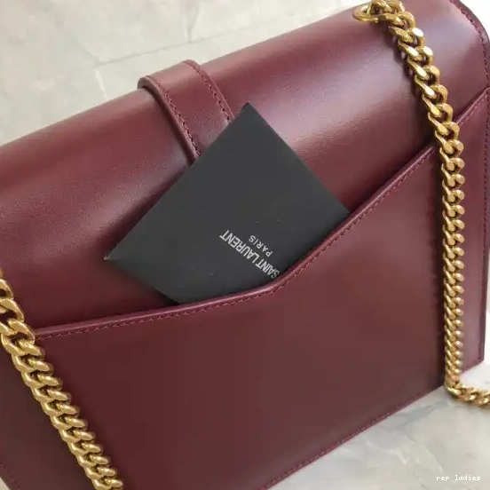 Rep ladies REP MEDIUM YSL SULPICE BAG CHAIN LEATHER BURGUNDY IN 0703